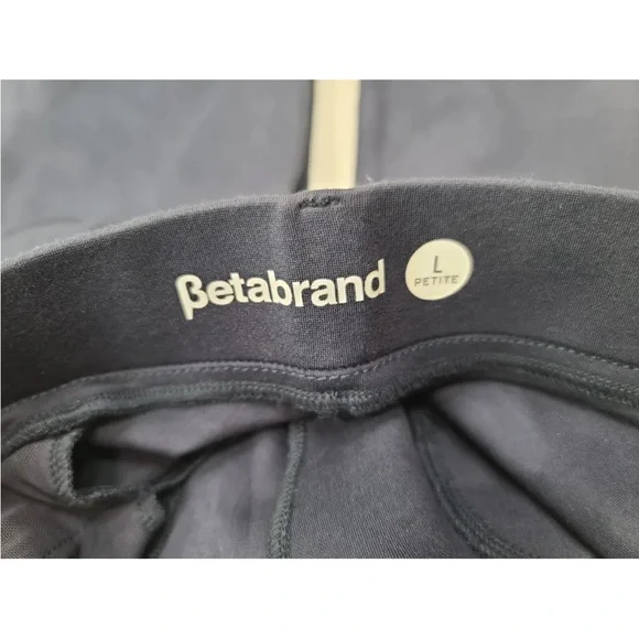 Betabrand Straight-Leg 7-Pocket Dress Pant Yoga Pants Navy Blue Size L Petite - Picture 3 of 9